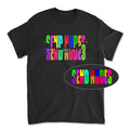 T-shirt basic - Message secret SEND NUDES (multicolor)