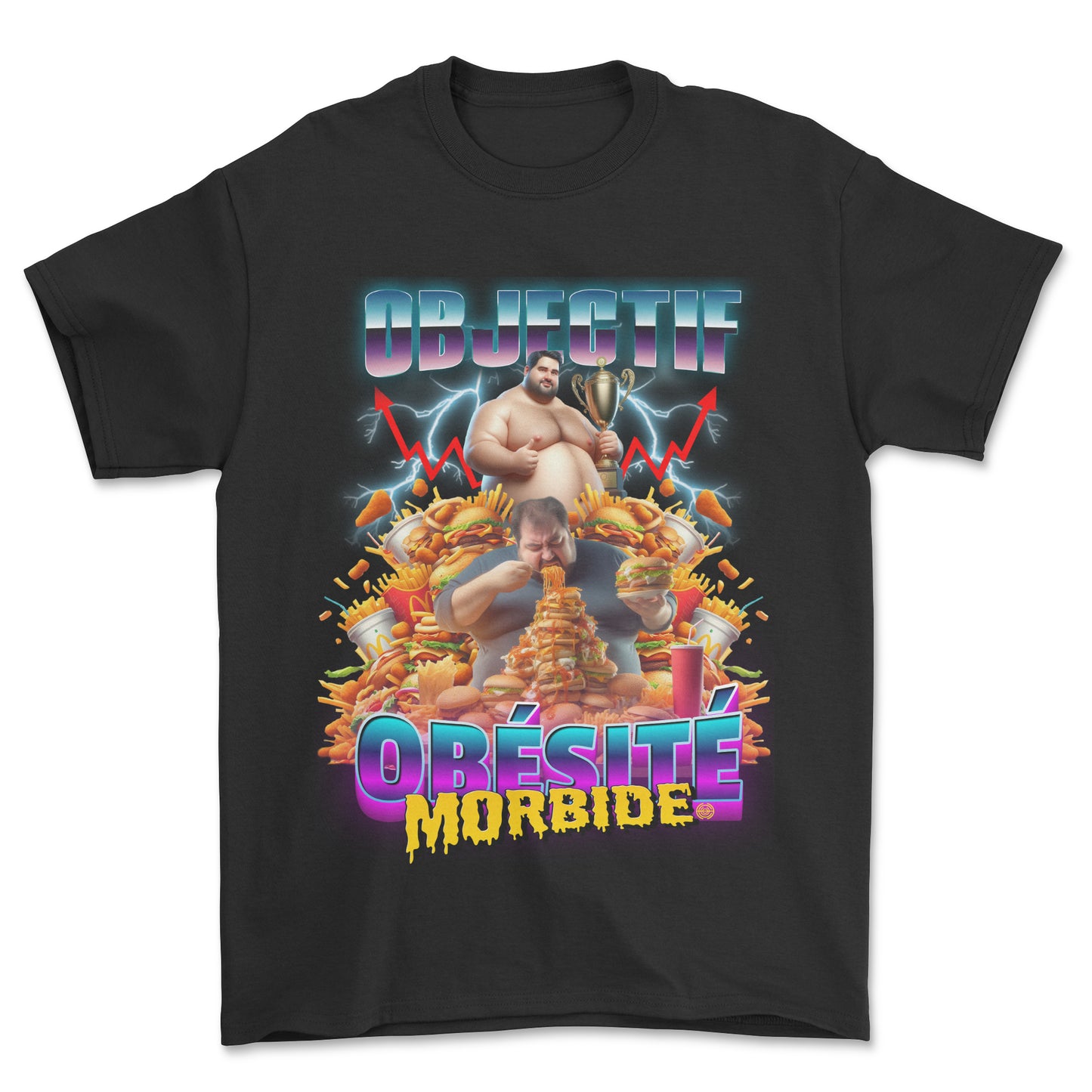 T-shirt premium - Objectif obésité morbide (impression avant)