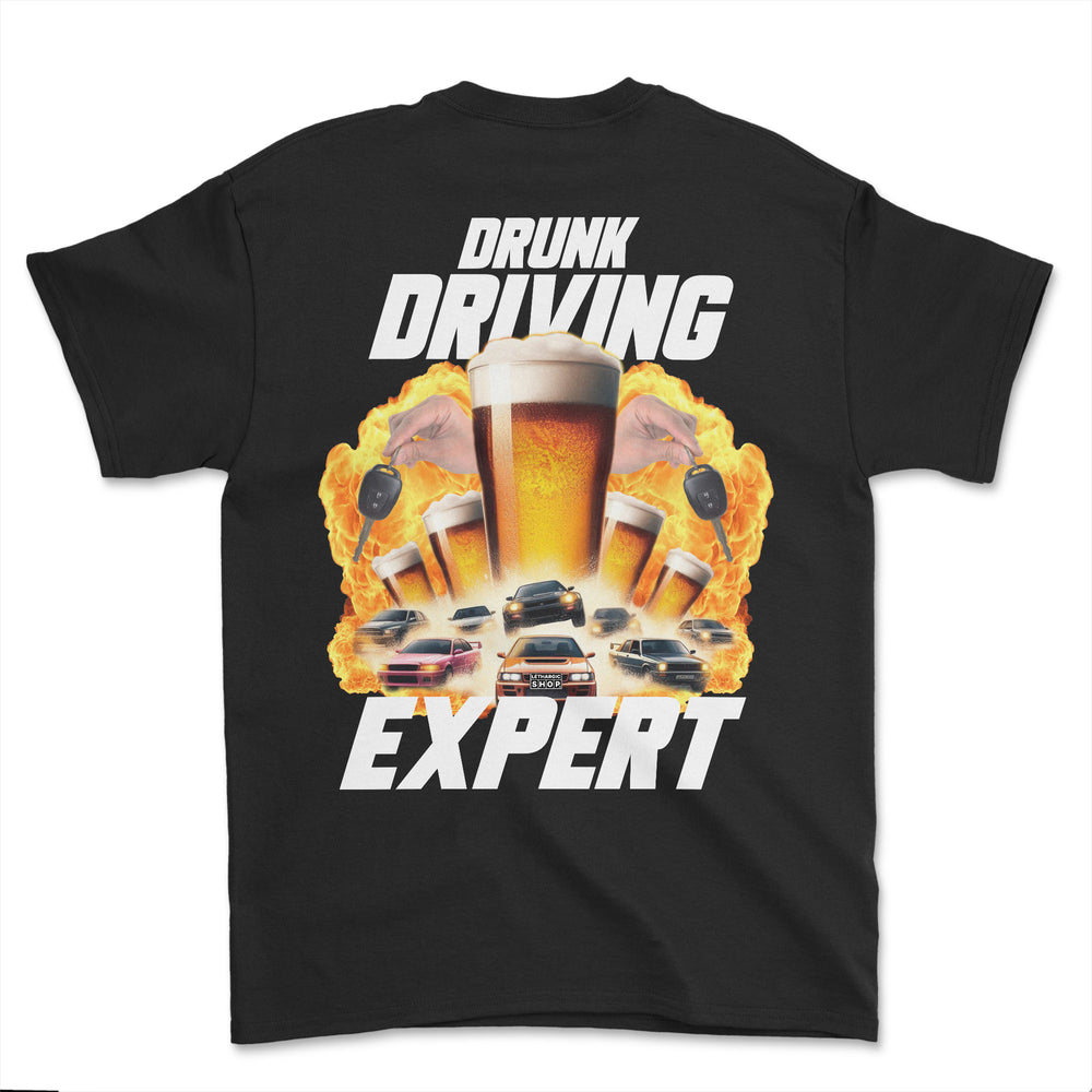 T-shirt - Drunk driving expert (impression arrière)