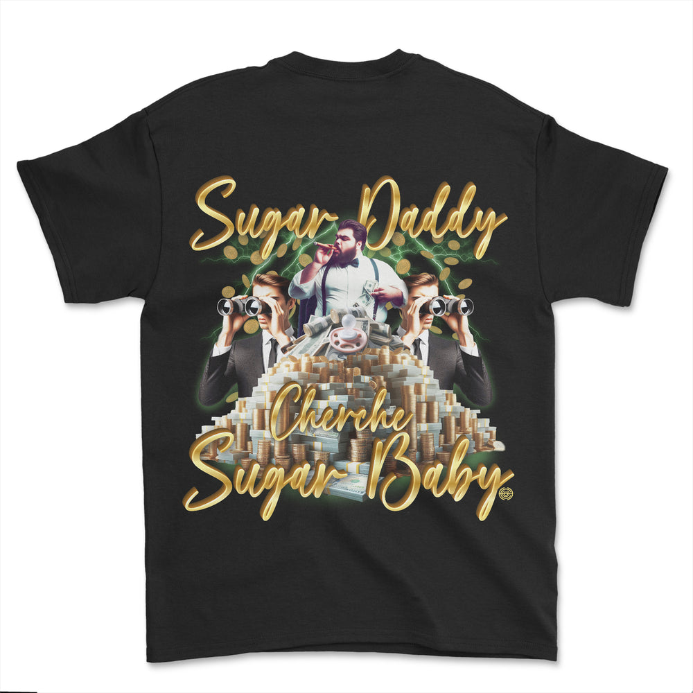 T-shirt premium - Sugar daddy cherche sugar baby (impression arrière)