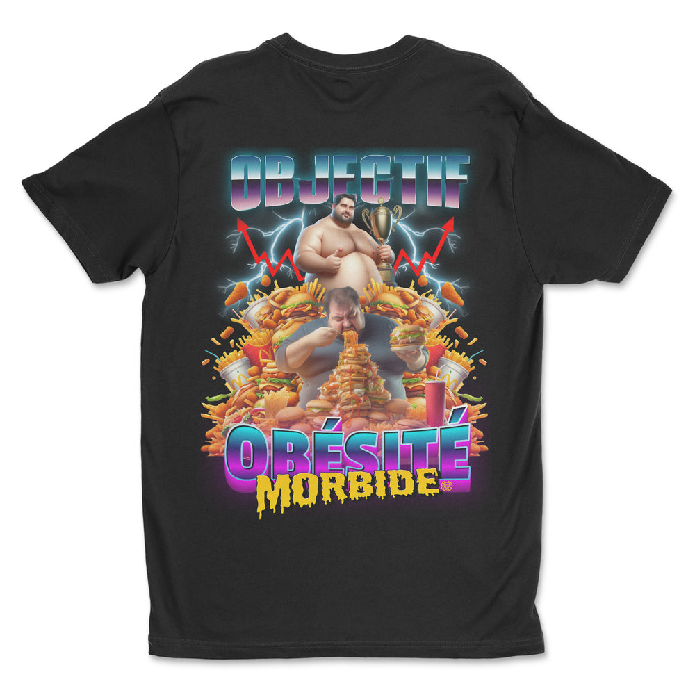 T-shirt premium - Objectif obésité morbide (impression arrière)