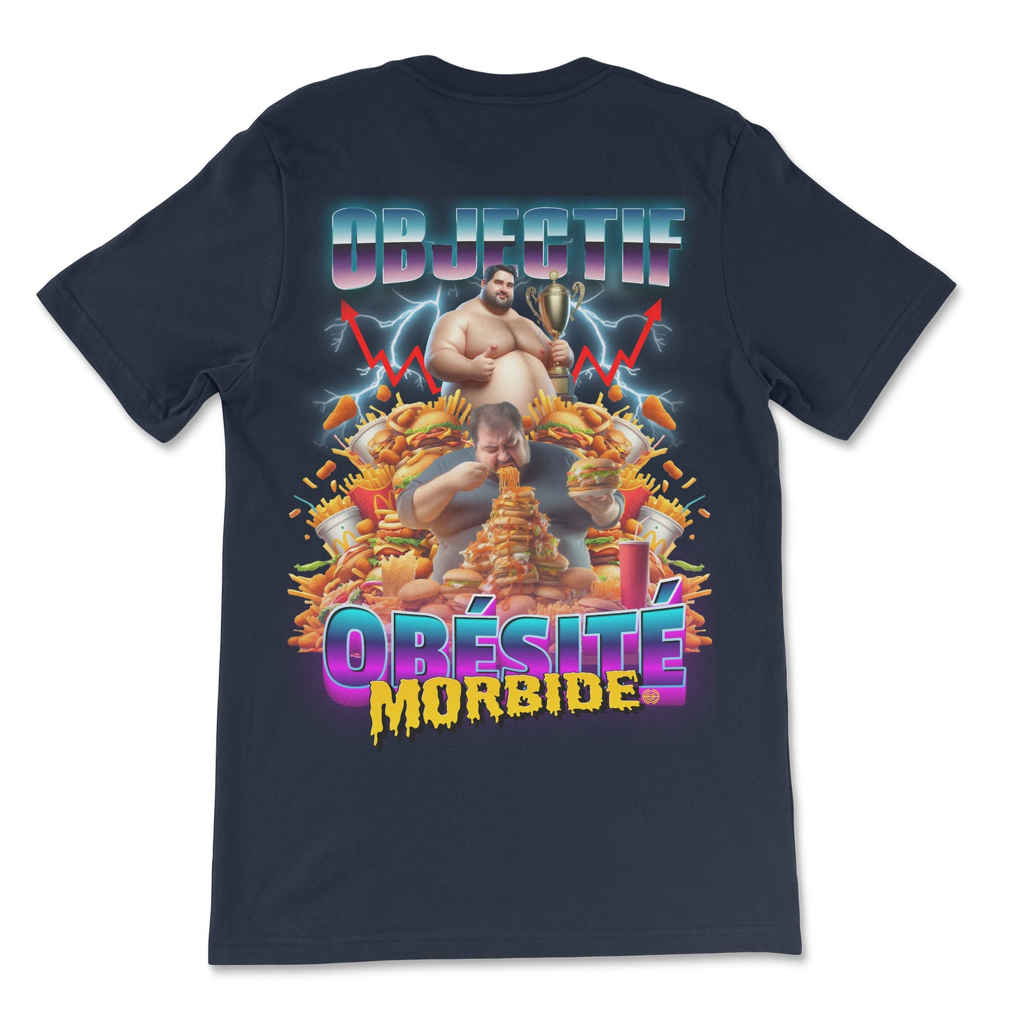 T-shirt premium - Objectif obésité morbide (impression arrière)