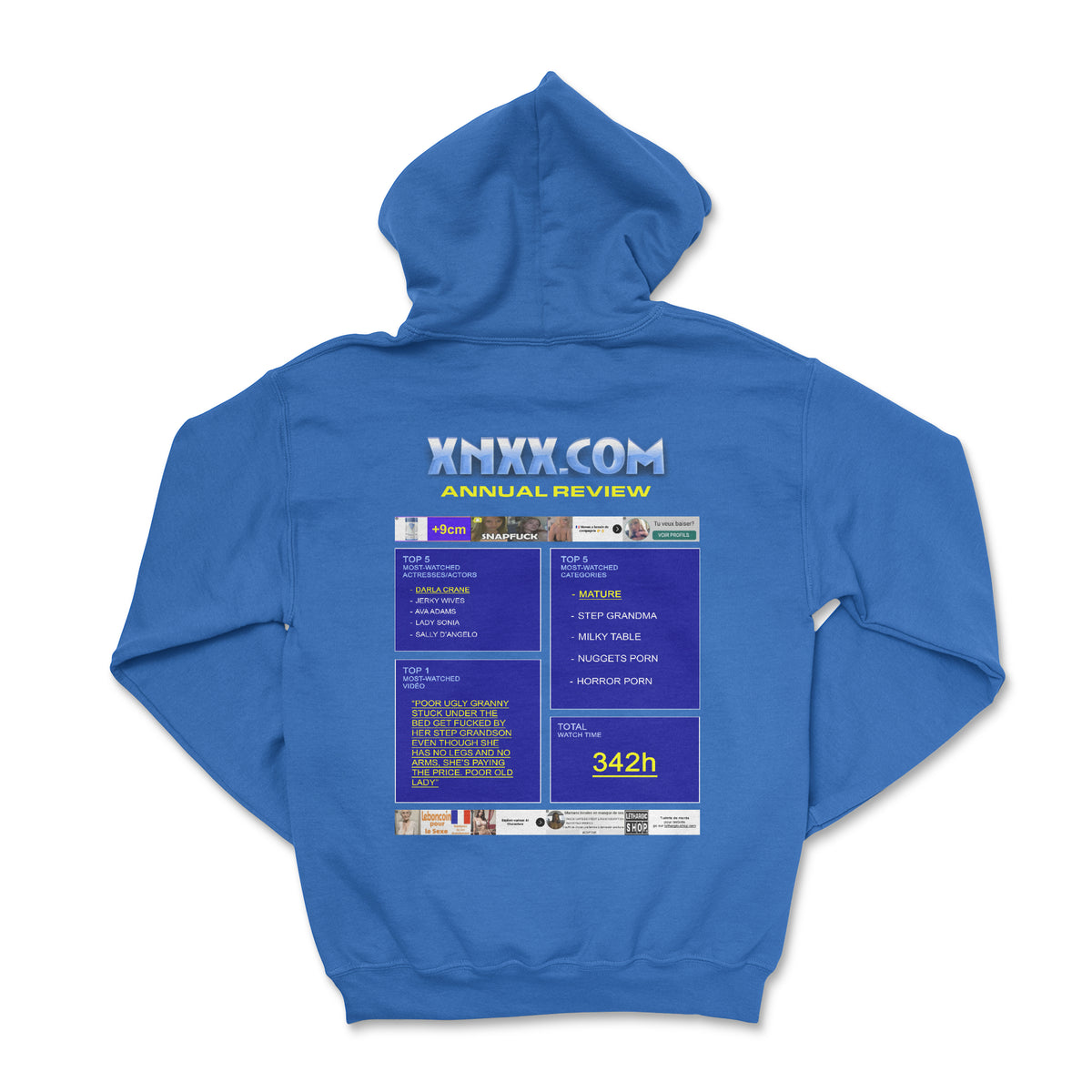 Hoodie - xnxx annual review (impression arrière)