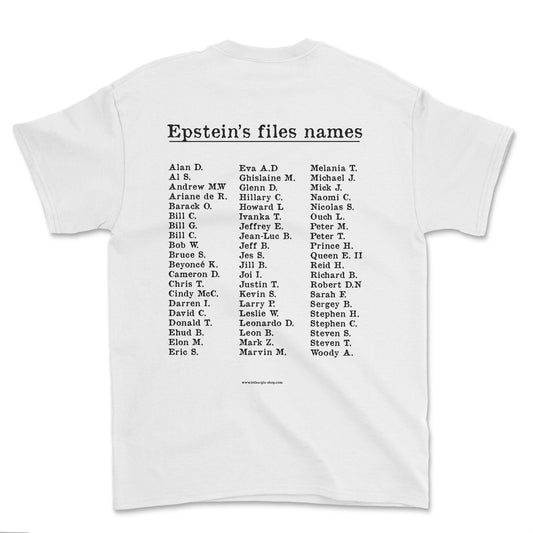 T-shirt - Epstein's files names (impression arrière)