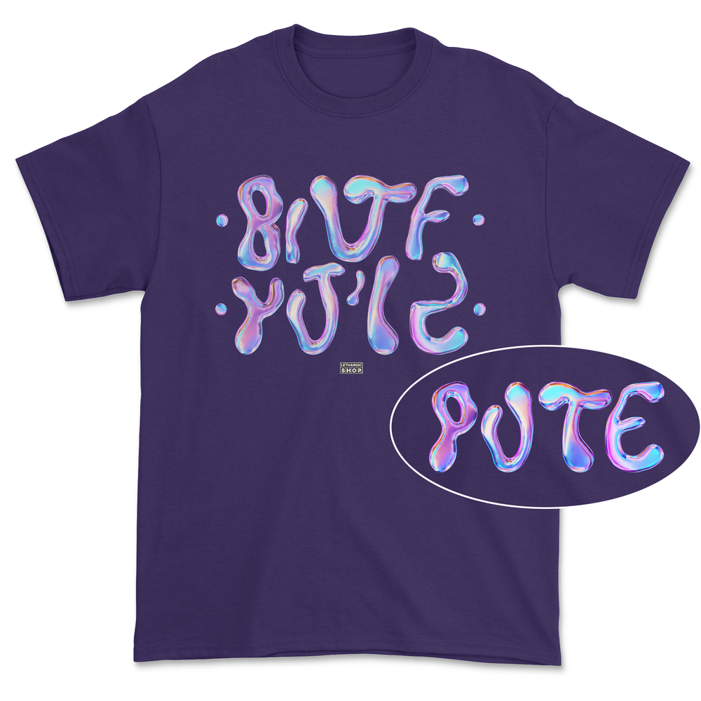 T-shirt premium - Message secret texturé PUTE