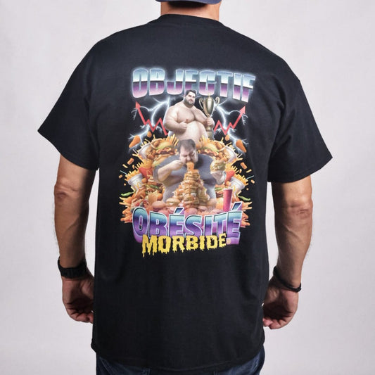 T-shirt premium - Objectif obésité morbide (impression arrière)