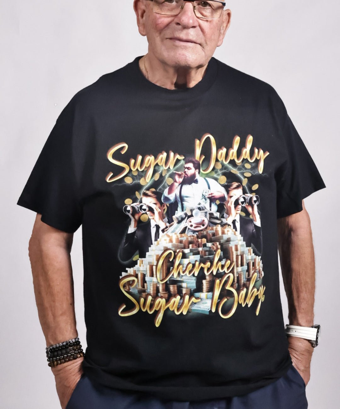 T-shirt premium - Sugar daddy cherche sugar baby (impression avant)