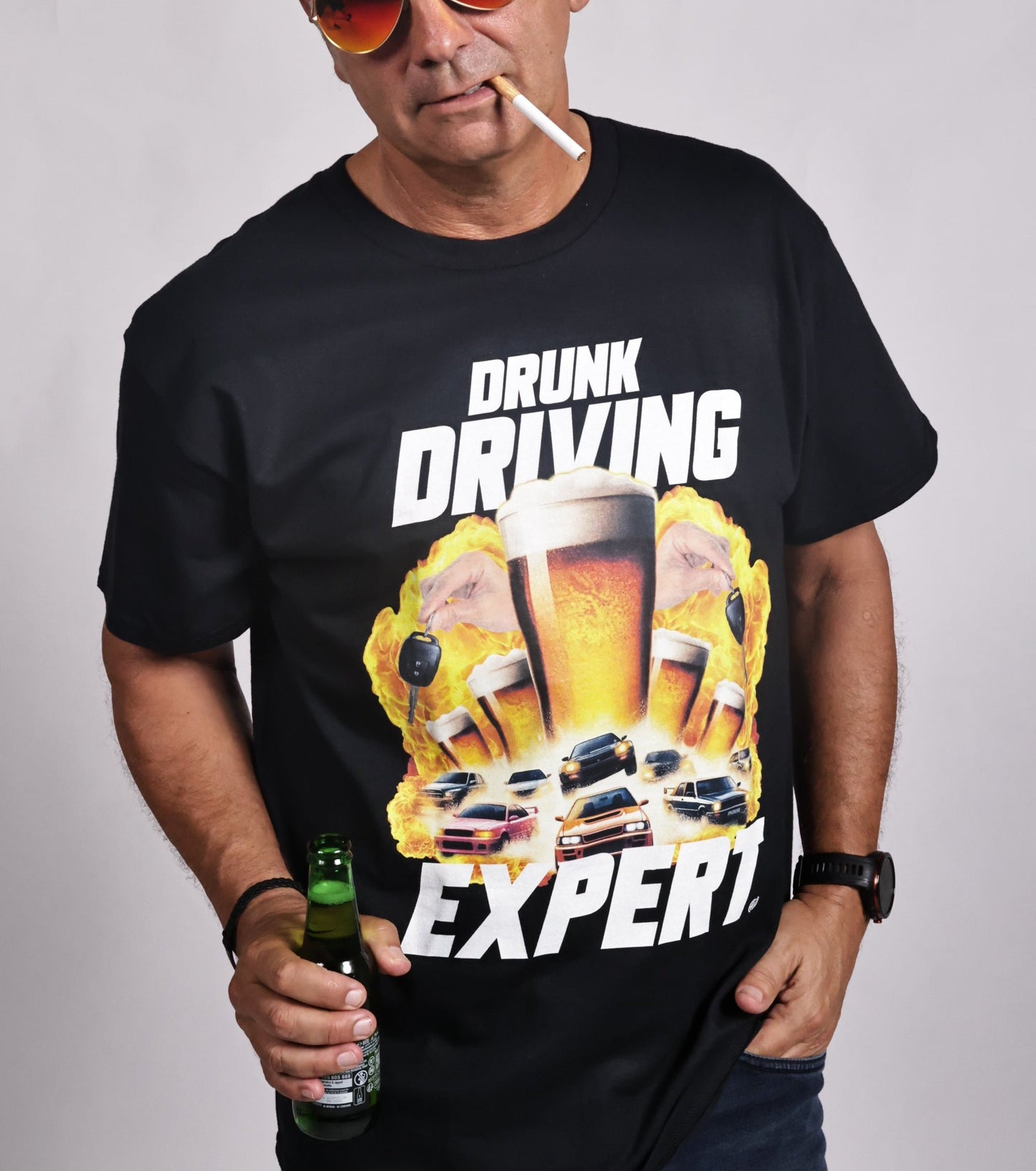 T-shirt - Drunk Driving Expert (impression avant)