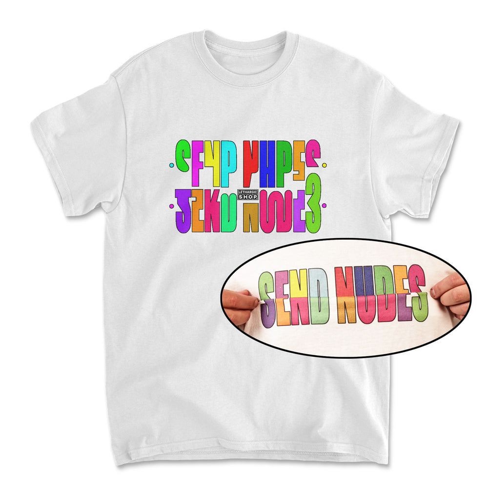 T-shirt premium - Message secret SEND NUDE Multicolor