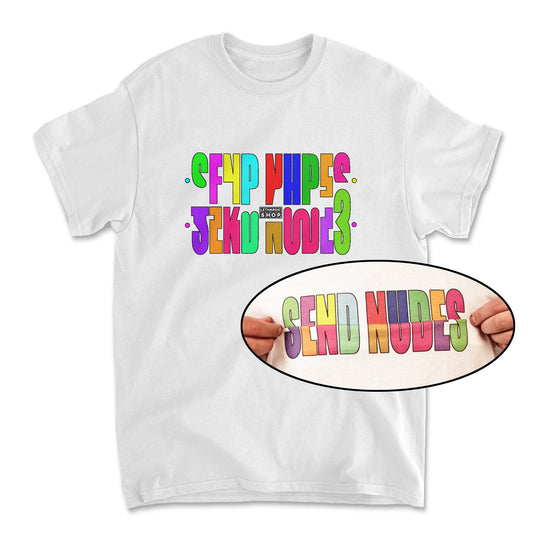 T-shirt premium - Message secret SEND NUDE Multicolor