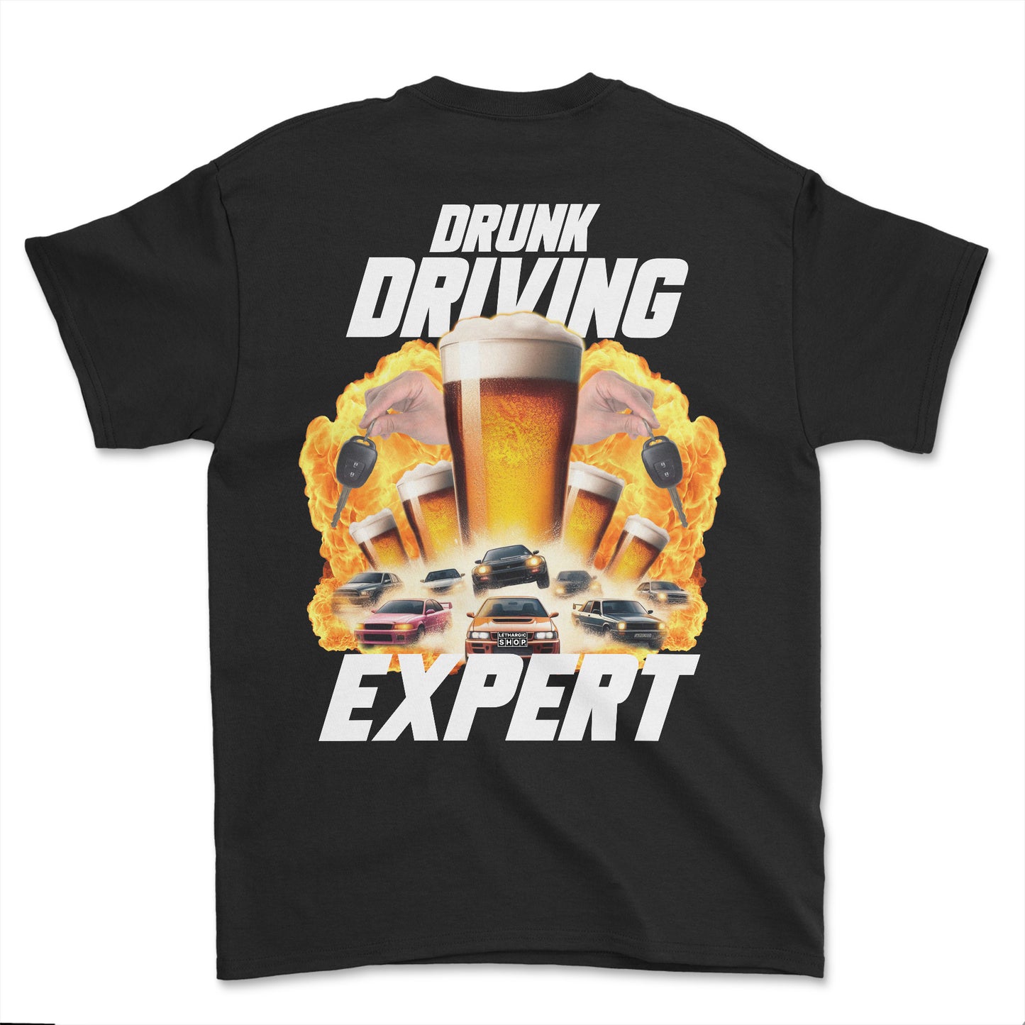 T-shirt - Drunk driving expert (impression arrière)