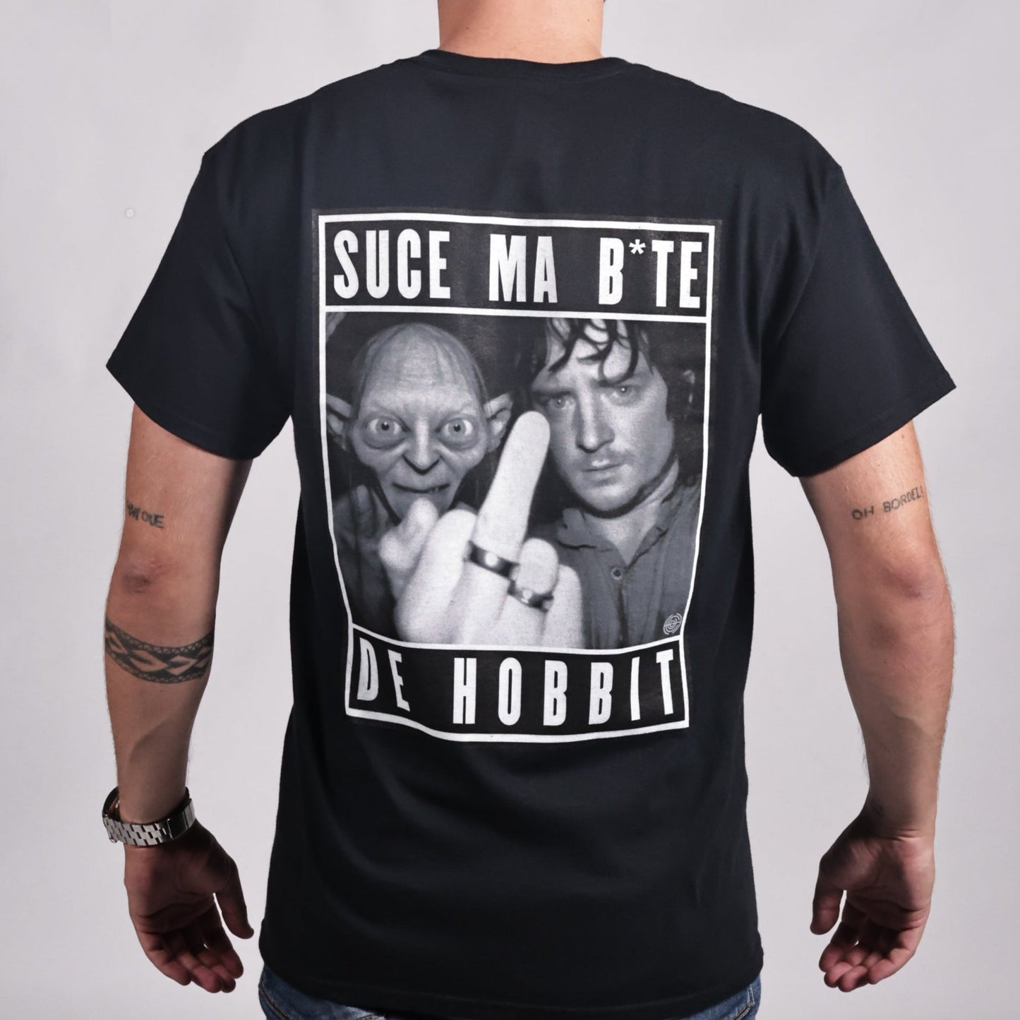 T-shirt - Suce ma b*te de hobbit (impression arrière)