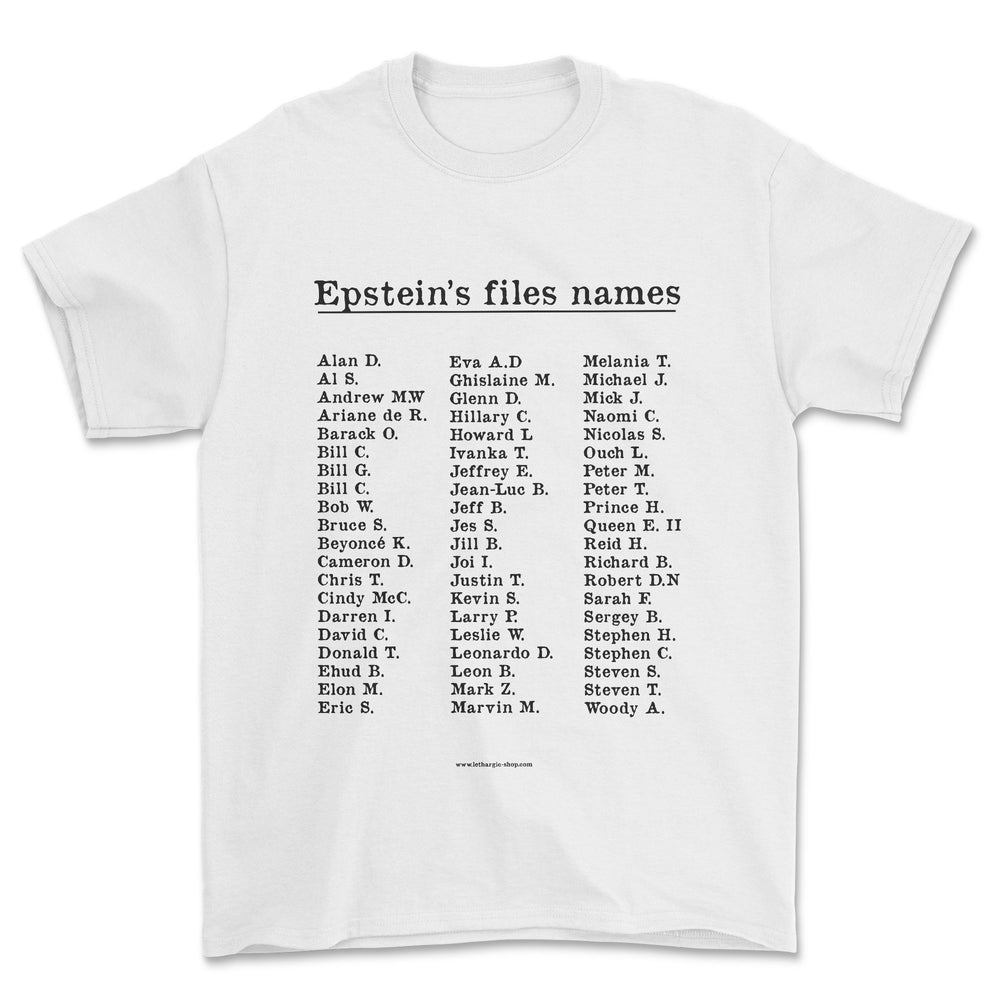 T-shirt - Epstein's files names