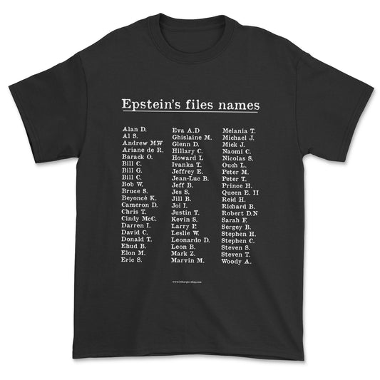 T-shirt - Epstein's files names
